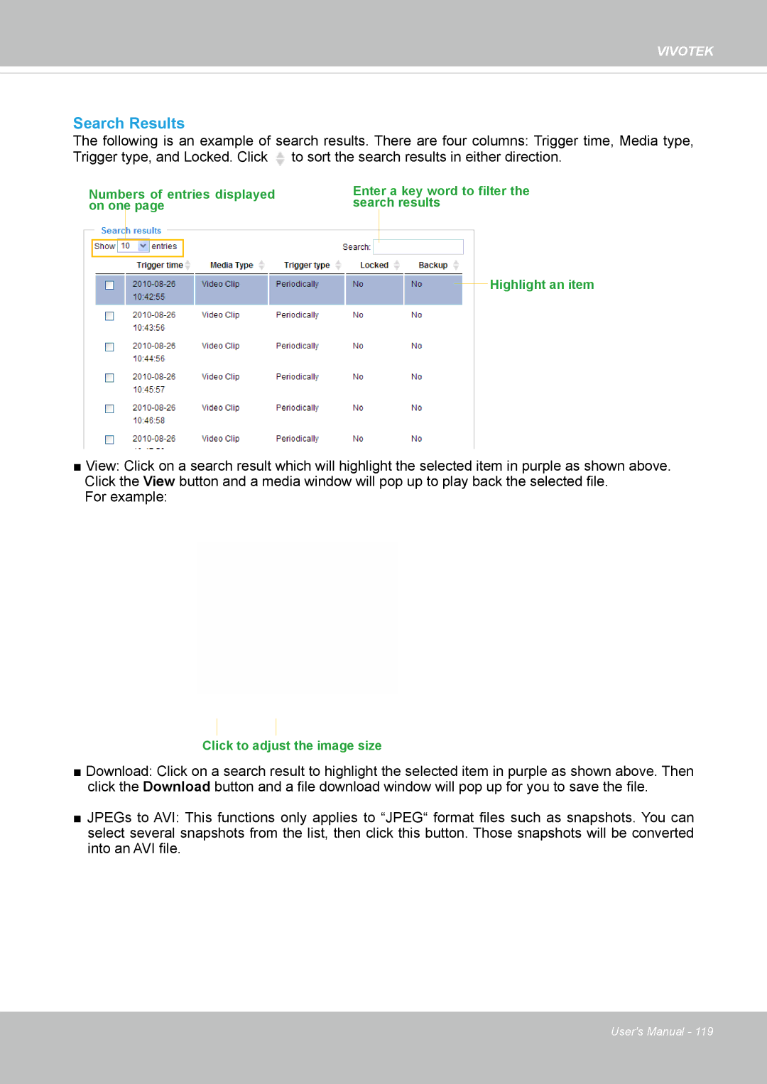 Vivotek FD-8372 user manual Search Results 