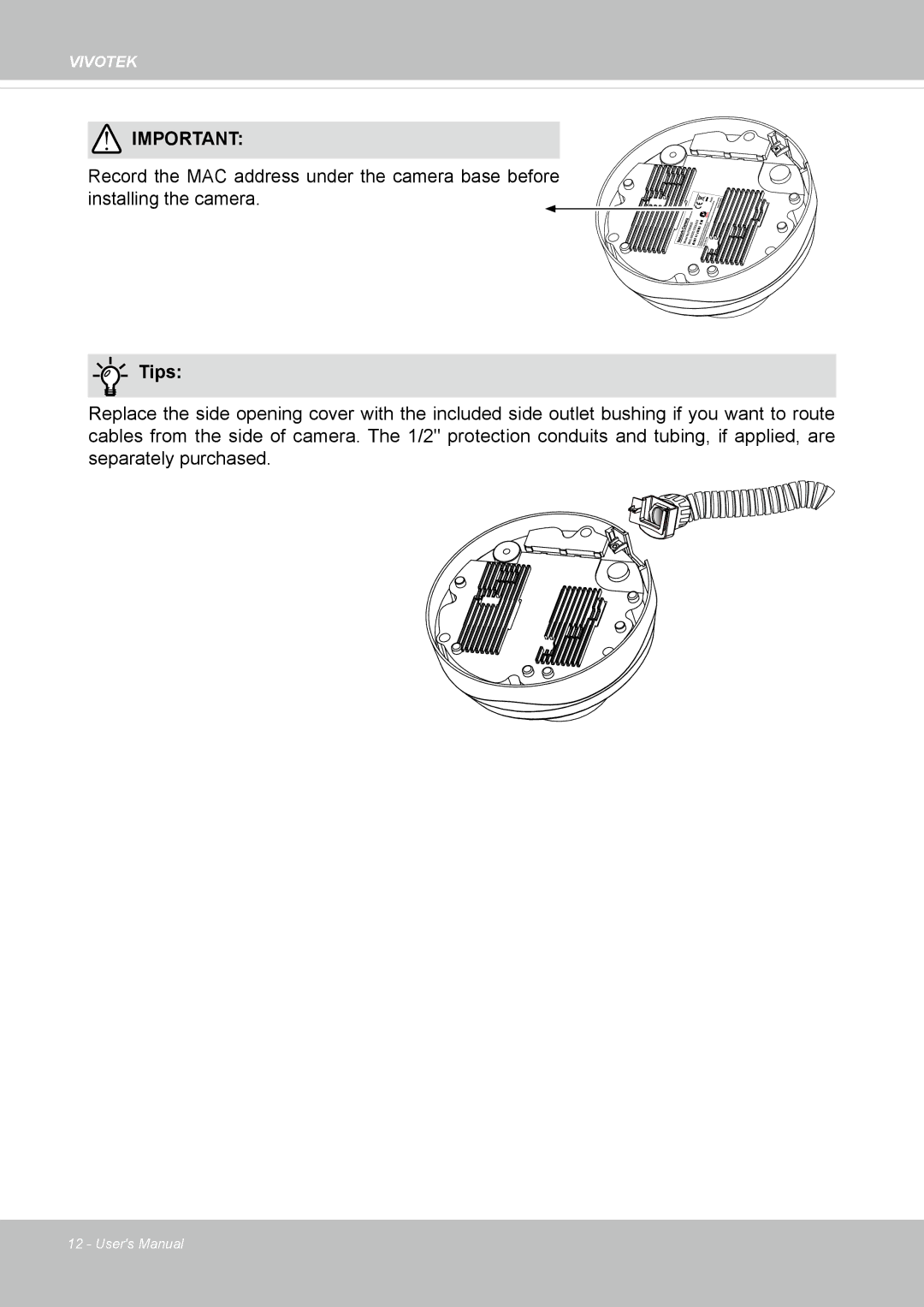 Vivotek FD-8372 user manual Tips 