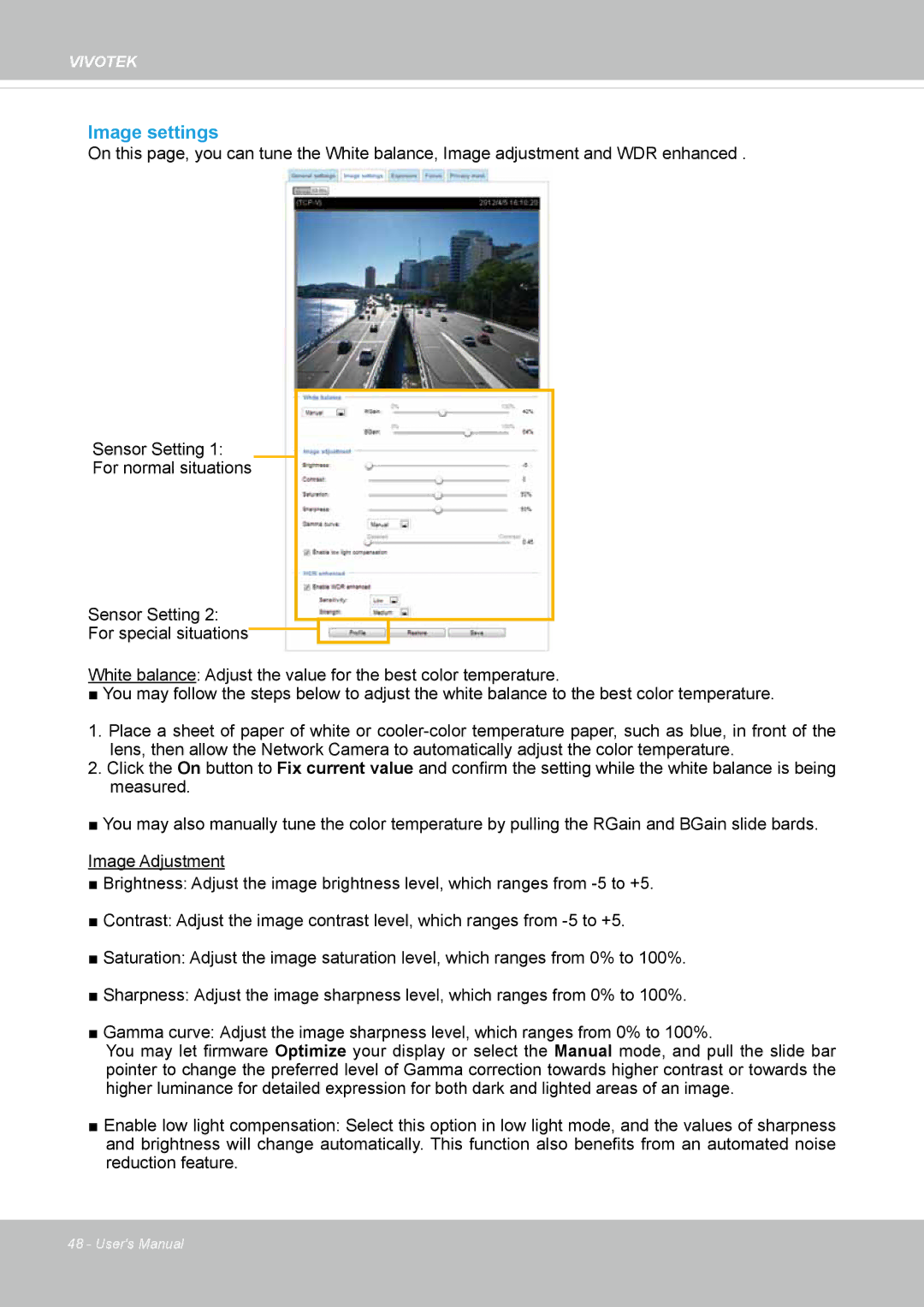 Vivotek FD-8372 user manual Image settings 