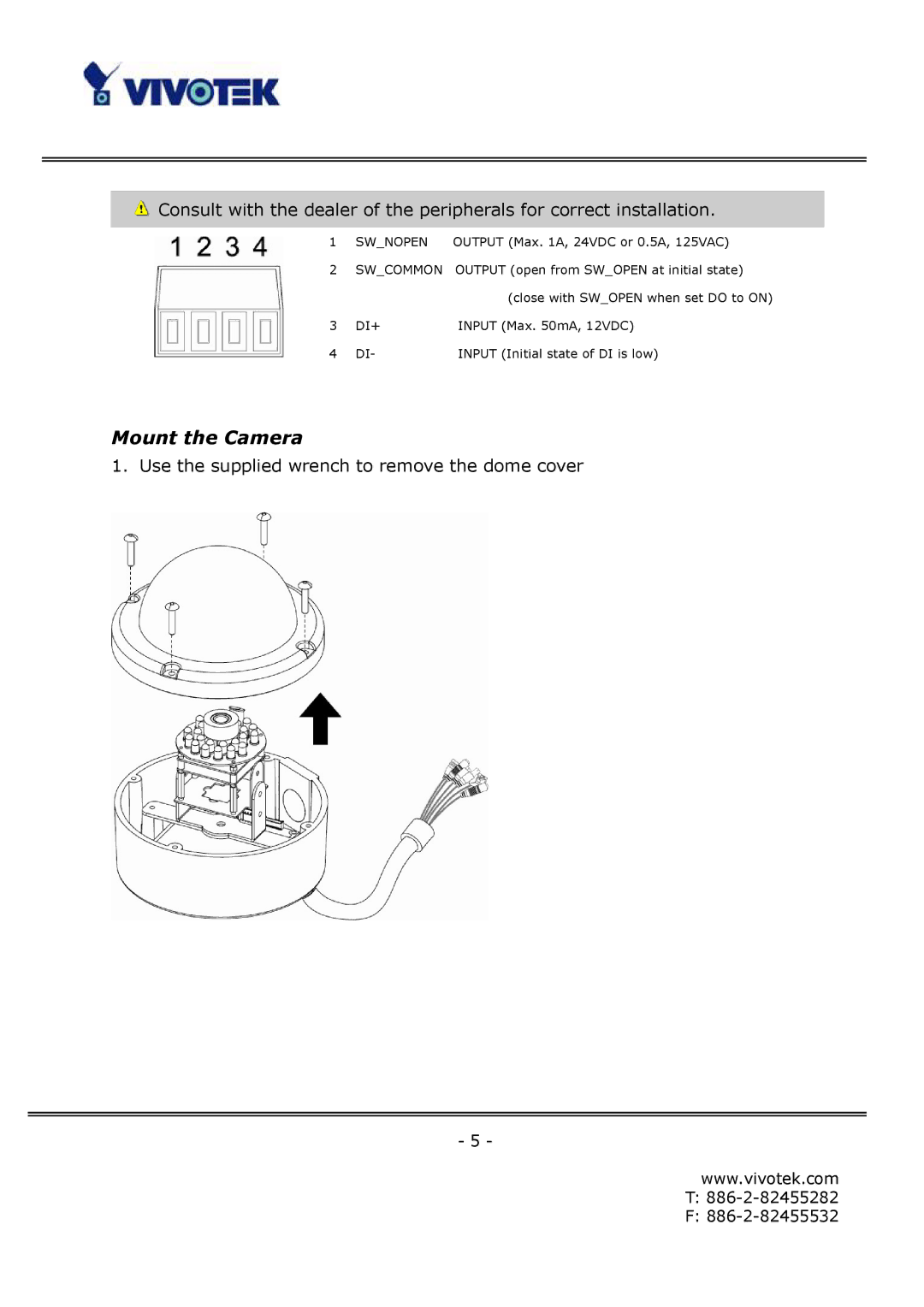 Vivotek FD6121V, FD6111V manual Mount the Camera 