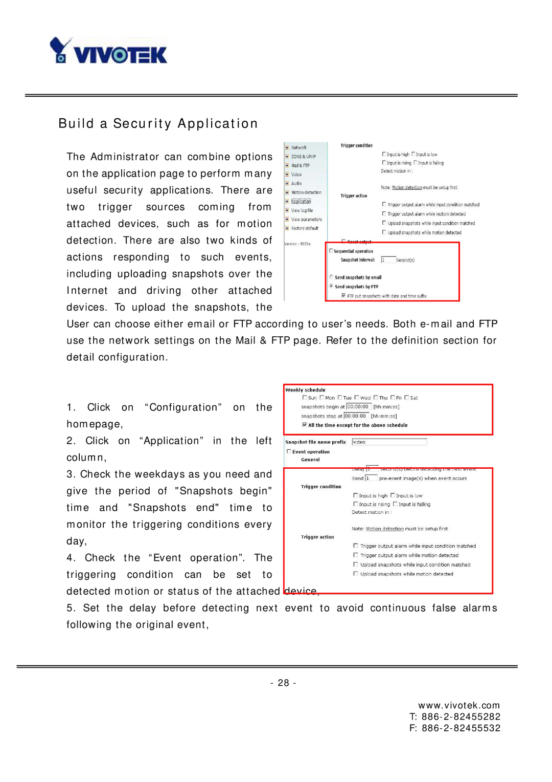 Vivotek FD6121 manual Build a Security Application 