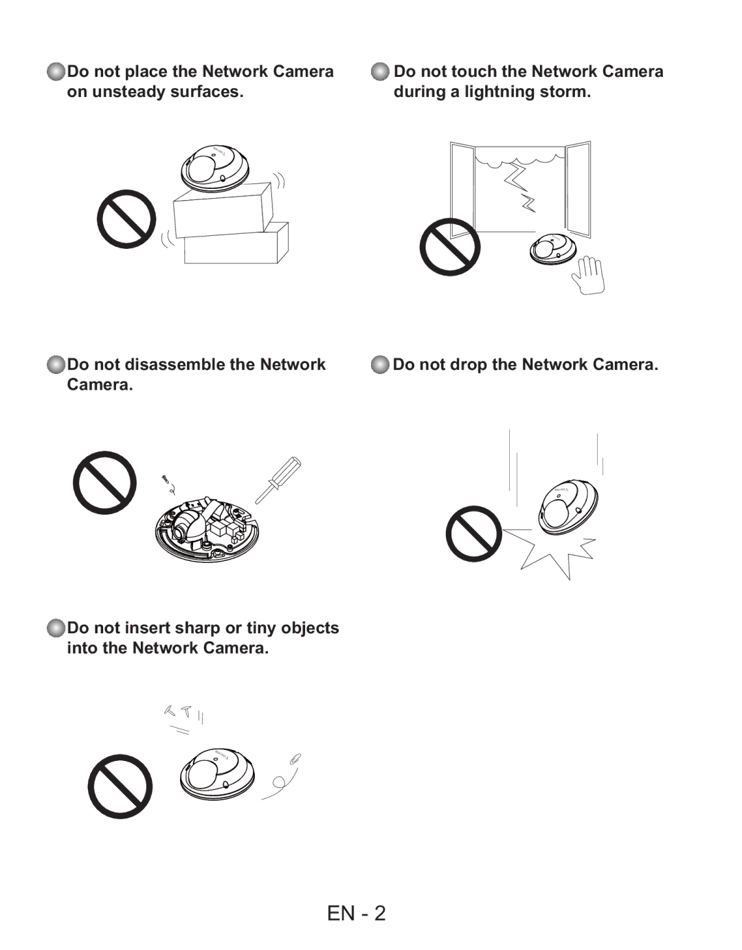 Vivotek FD7130 user manual Do not drop the Network Camera 