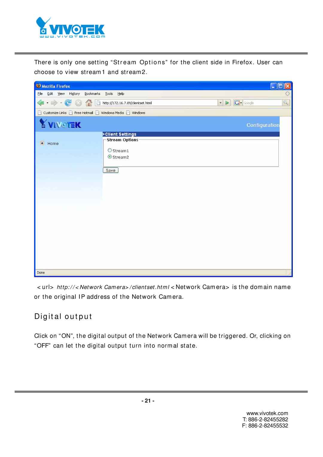 Vivotek FD7131 manual Digital output 