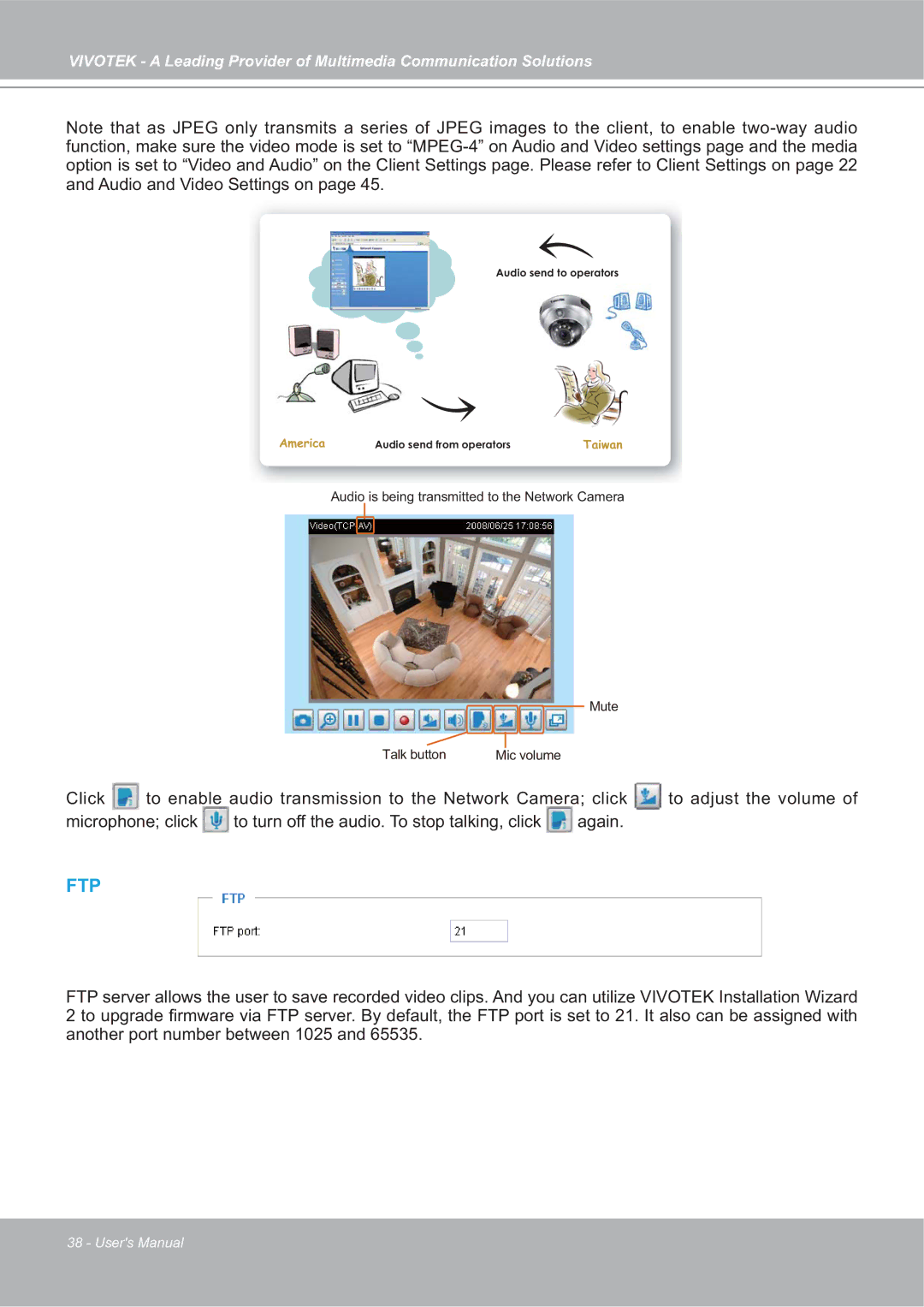 Vivotek FD7132 manual Ftp 