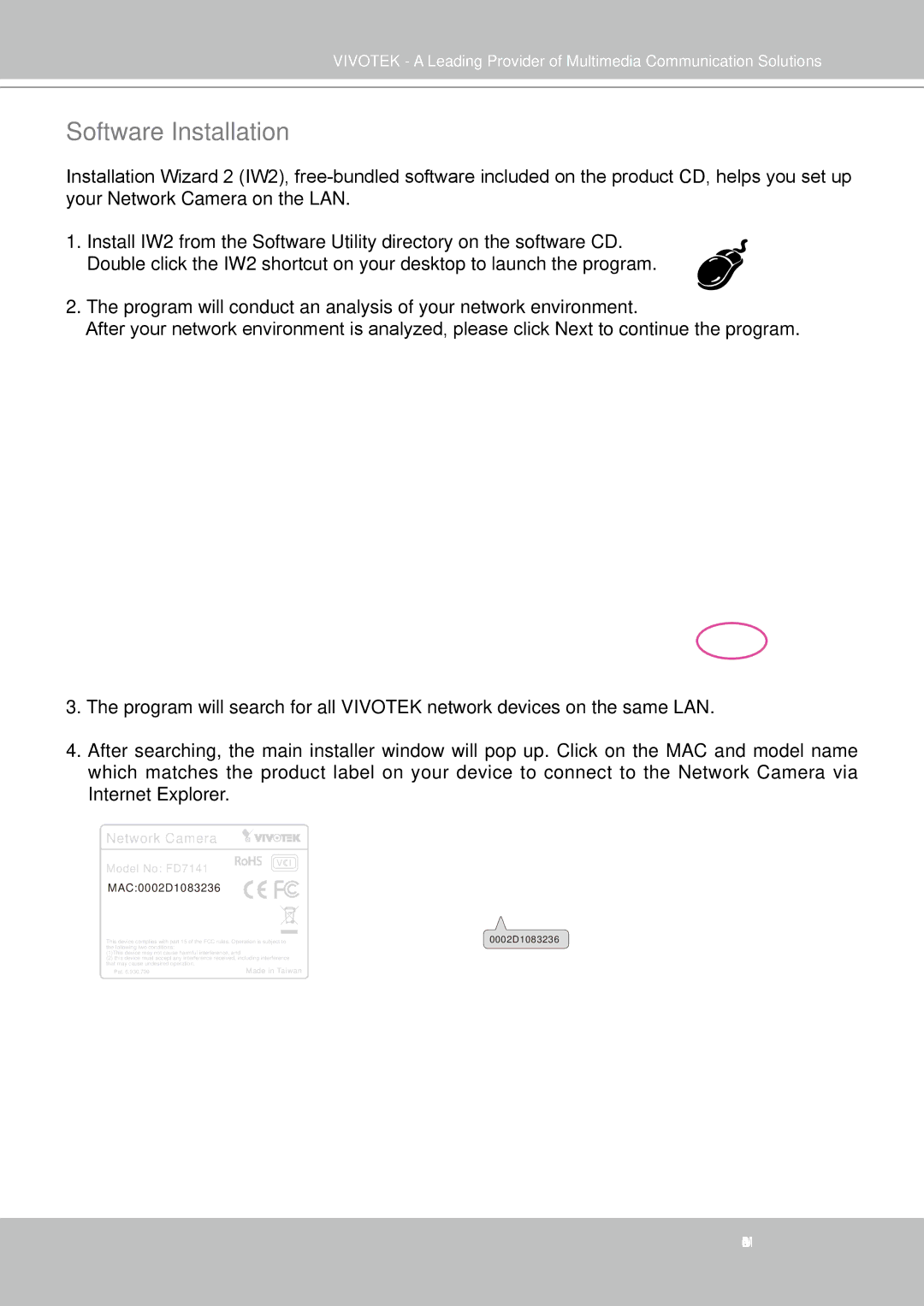 Vivotek FD7141(V) manual Software Installation, RoHS 