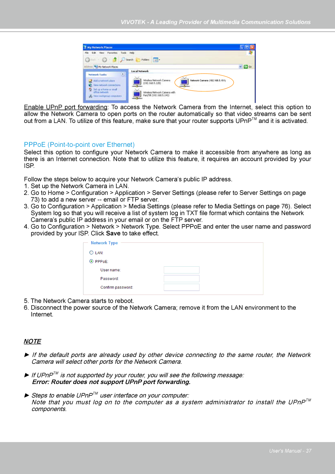 Vivotek FD7141(V) manual PPPoE Point-to-point over Ethernet 