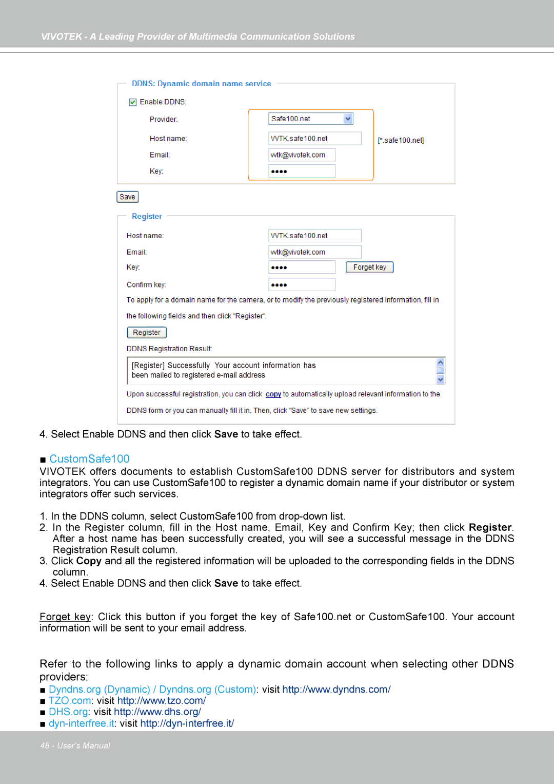 Vivotek FD7141(V) manual CustomSafe100 