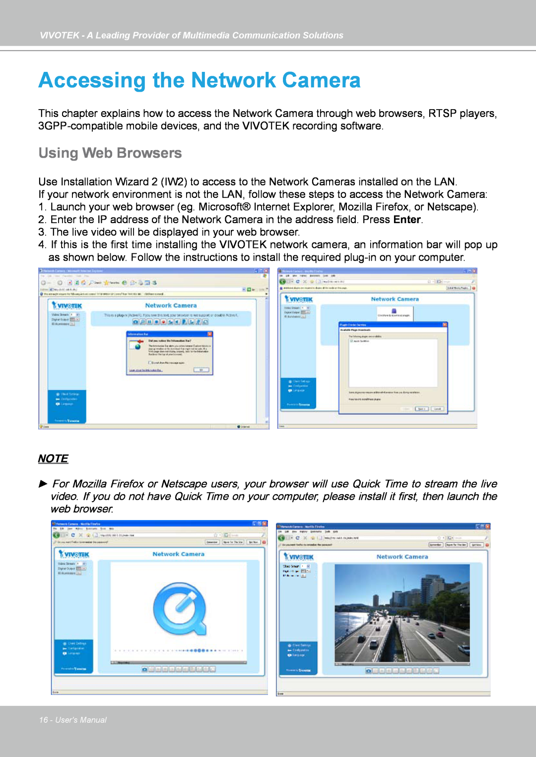 Vivotek FD7141(V) manual Accessing the Network Camera, Using Web Browsers 