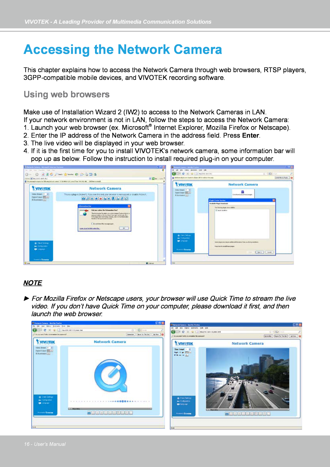 Vivotek FD7141(V) manual Accessing the Network Camera, Using web browsers 