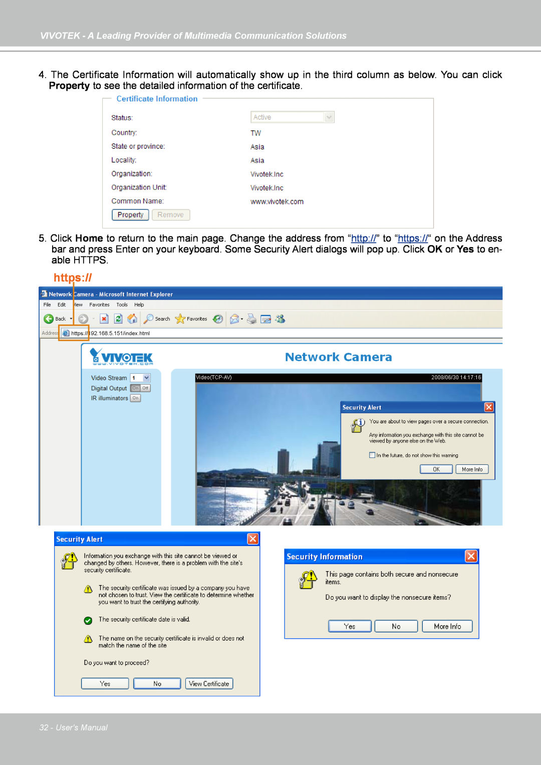 Vivotek FD7141(V) manual https, Users Manual 