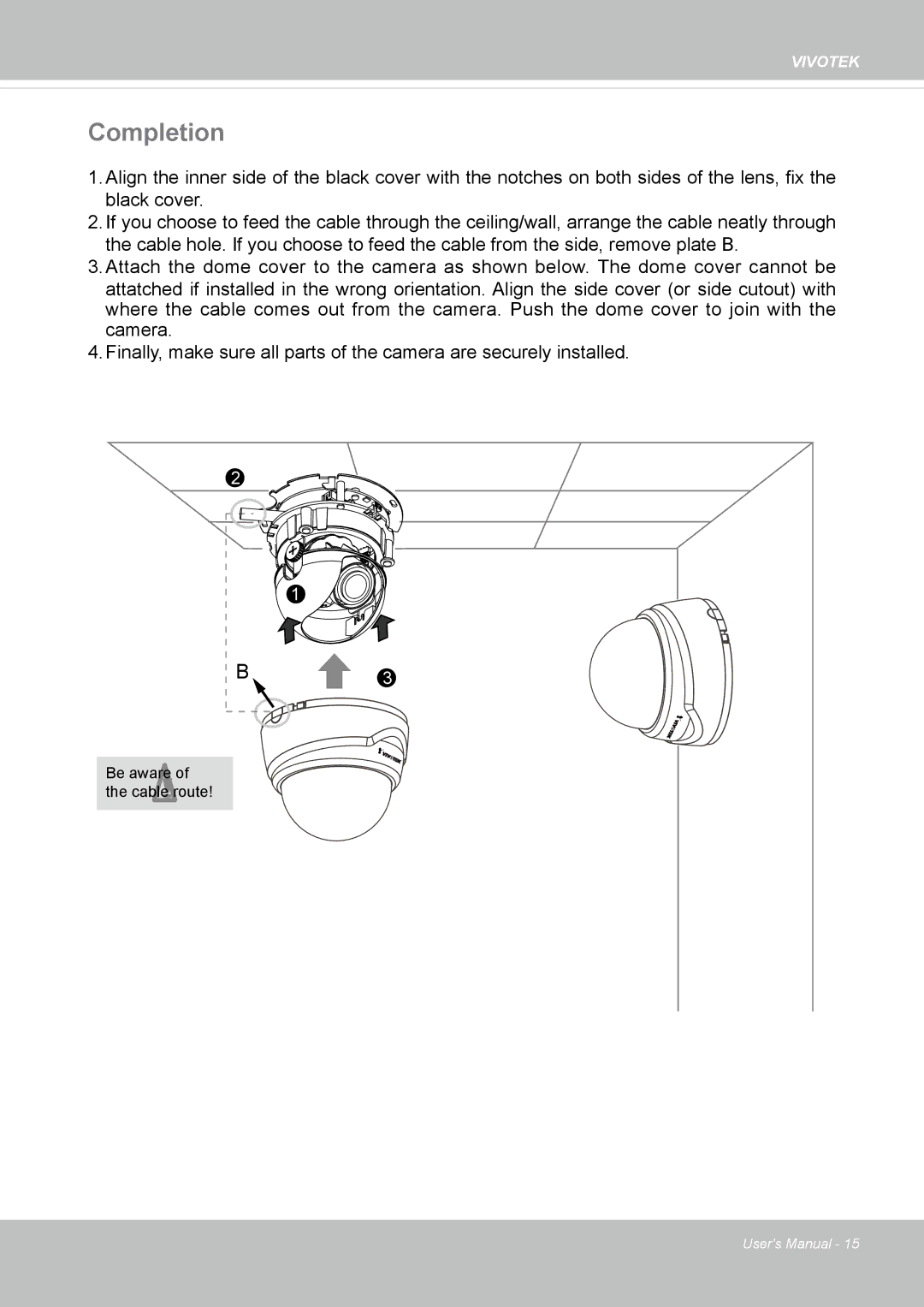 Vivotek FD8131 user manual Completion 