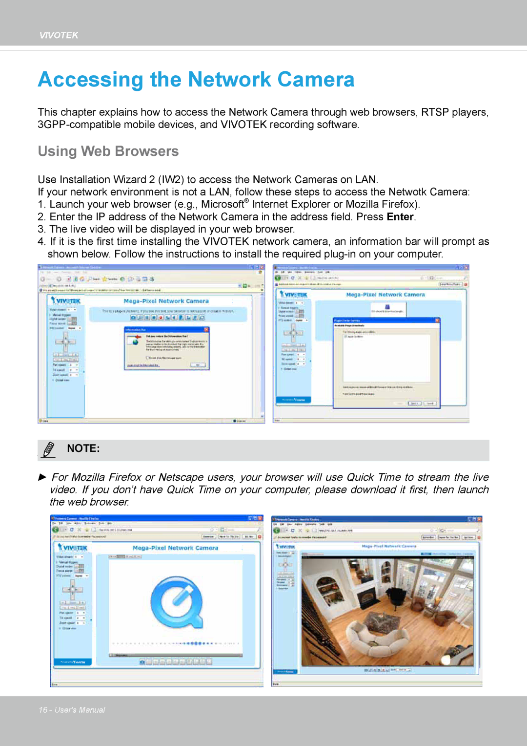 Vivotek FD8131 user manual Accessing the Network Camera, Using Web Browsers 