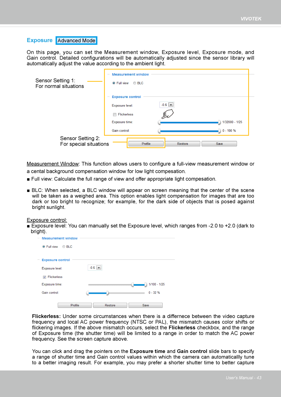 Vivotek FD8131 user manual Exposure 