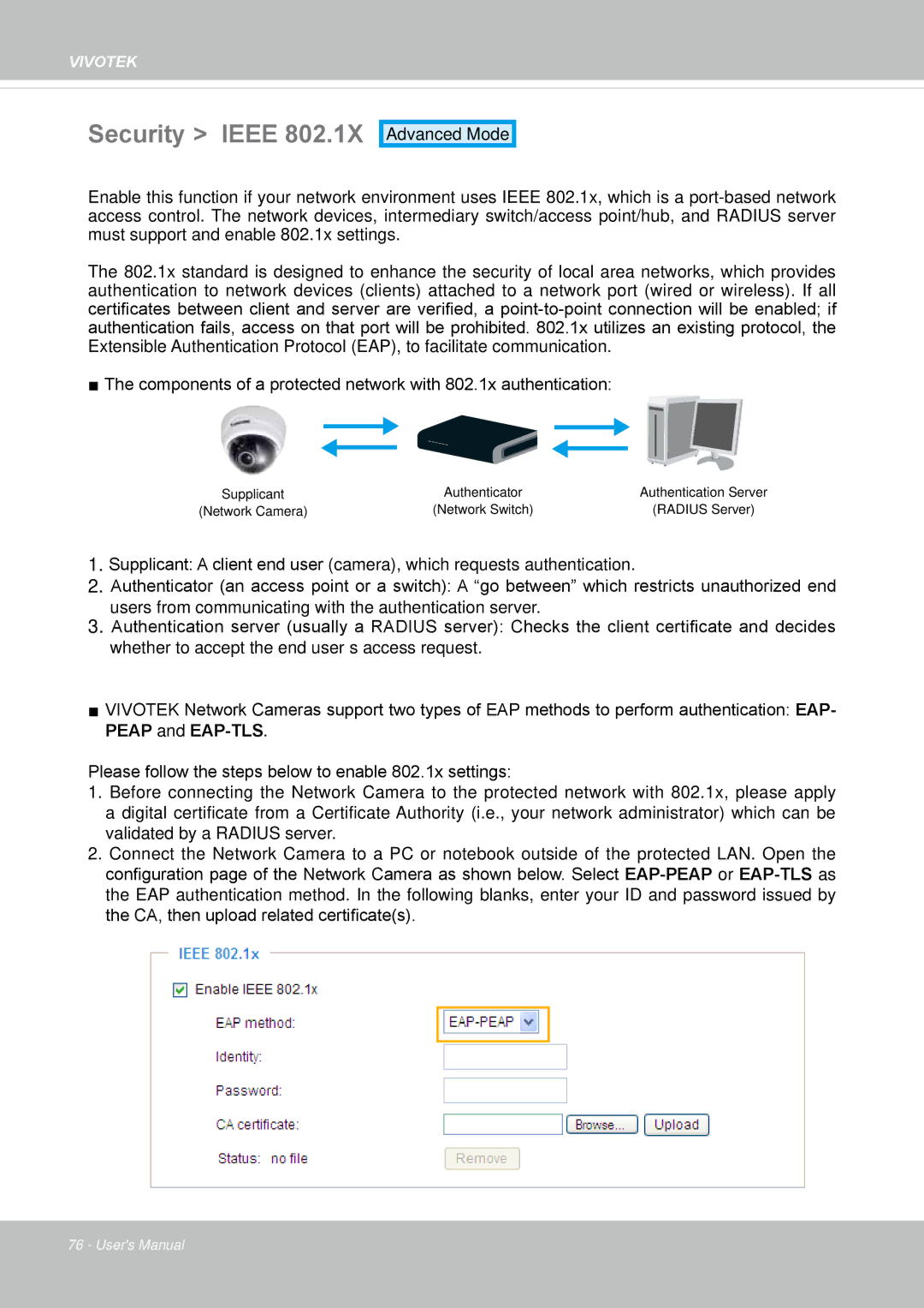 Vivotek FD8131 user manual Security Ieee 