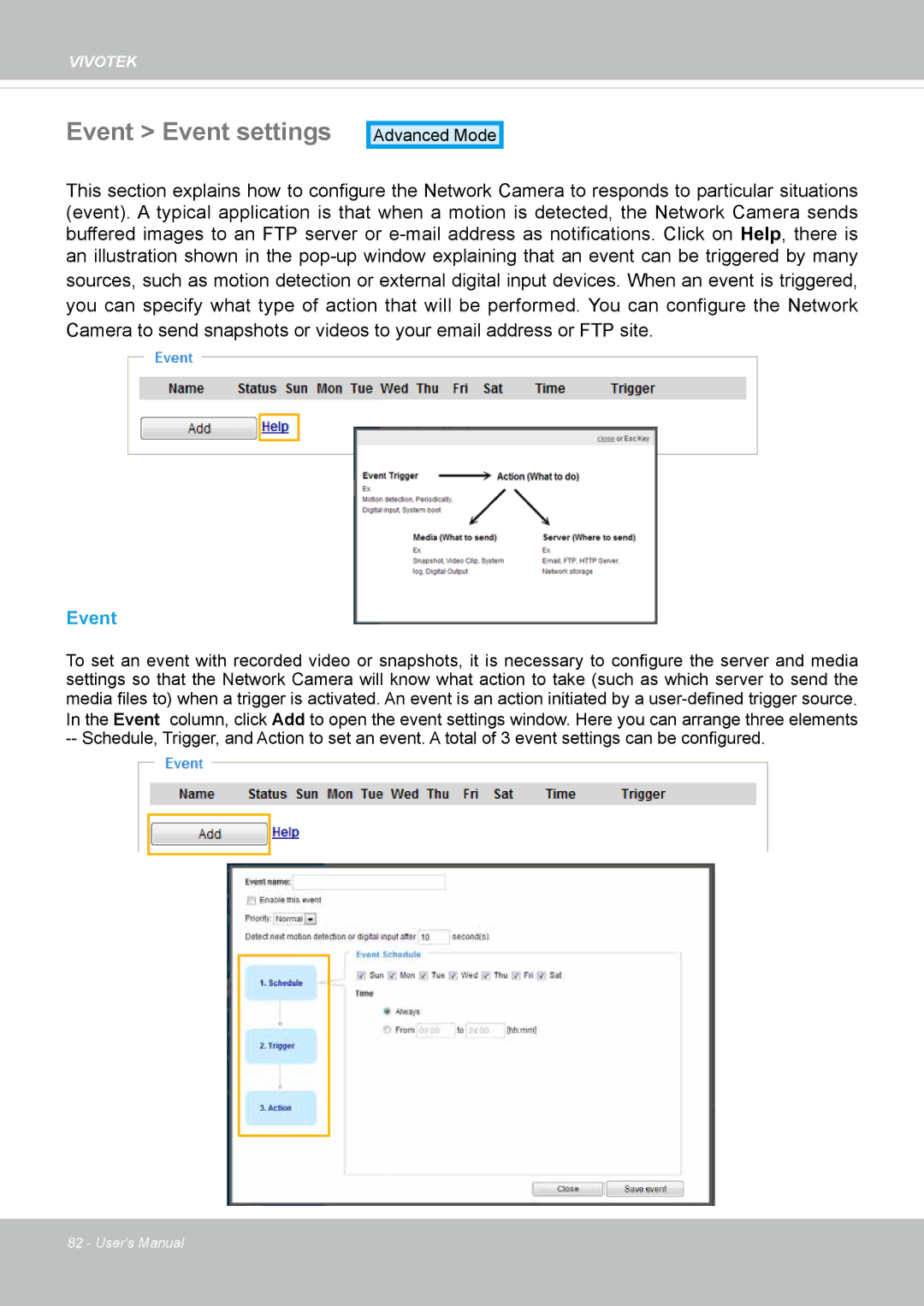 Vivotek FD8131 user manual Event Event settings 