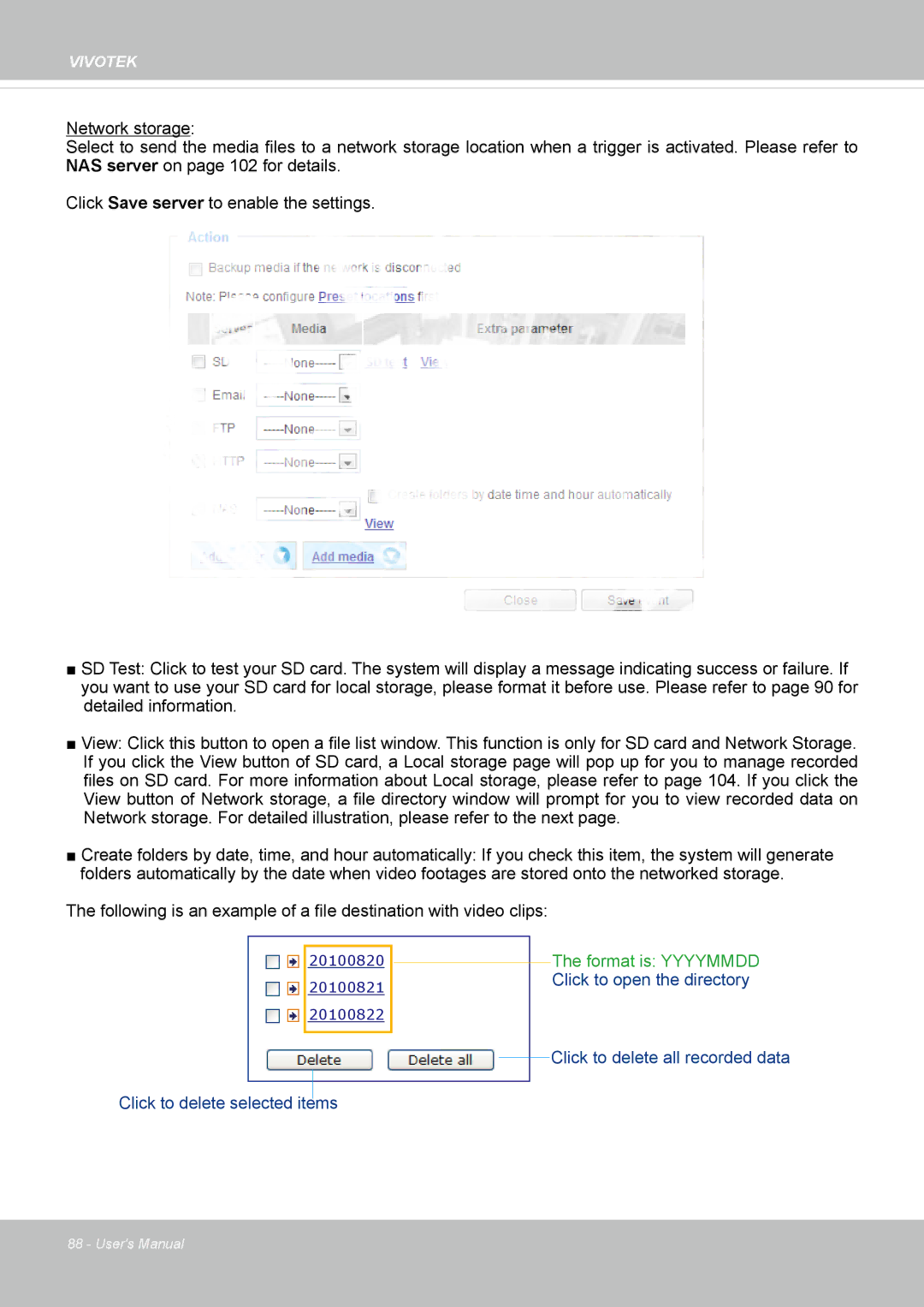 Vivotek FD8131 user manual Format is Yyyymmdd 