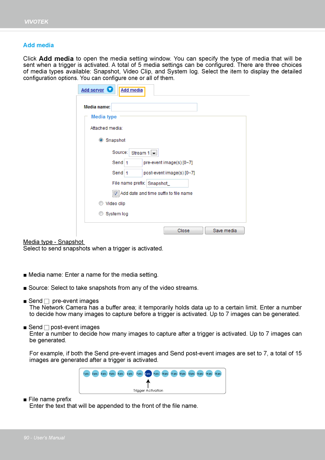 Vivotek FD8131 user manual Add media 