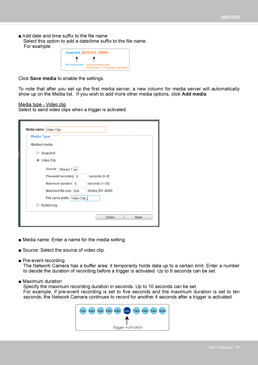 Vivotek FD8131 user manual Trigger Activation 