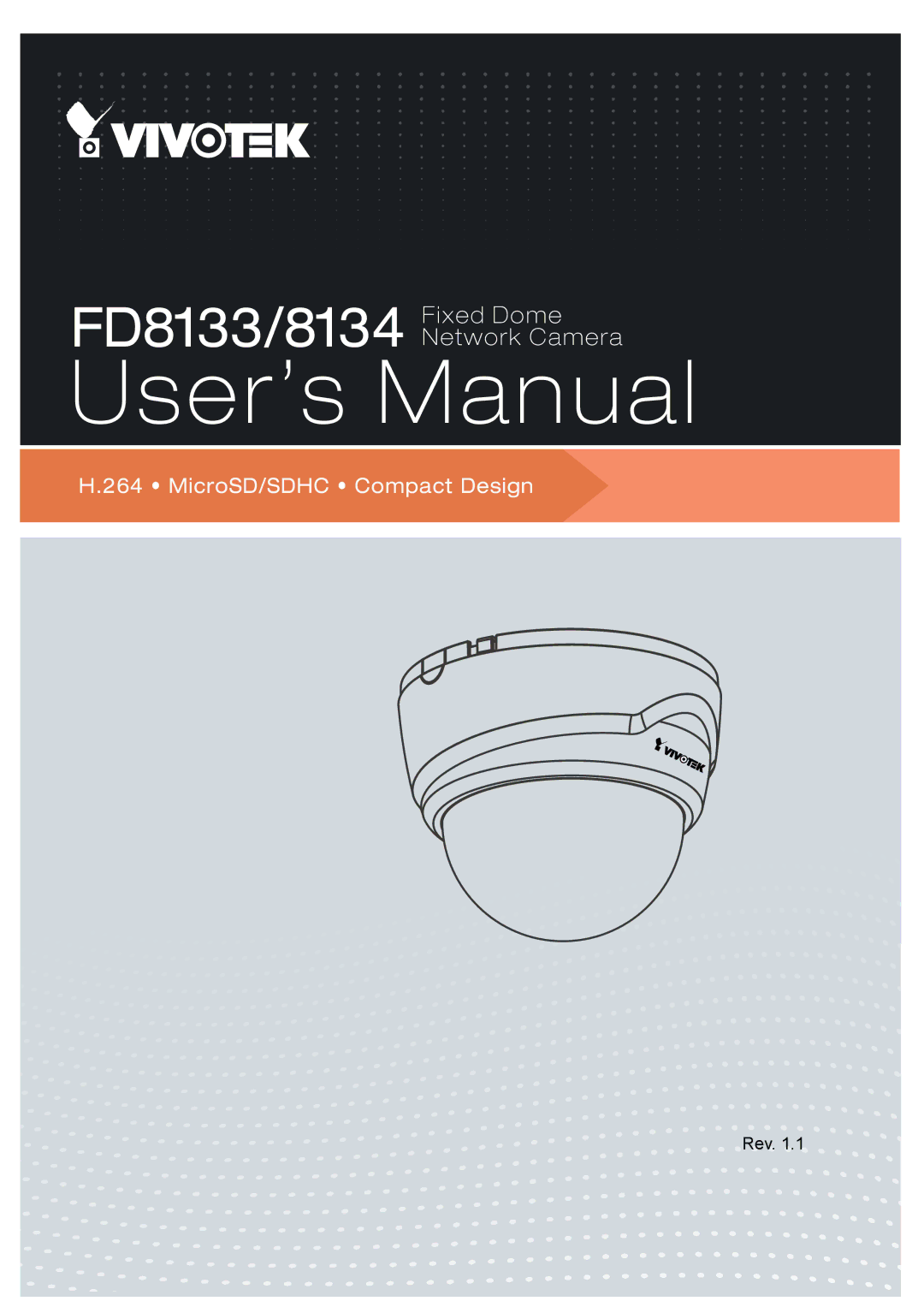 Vivotek FD8133 user manual MicroSD/SDHC Compact Design 