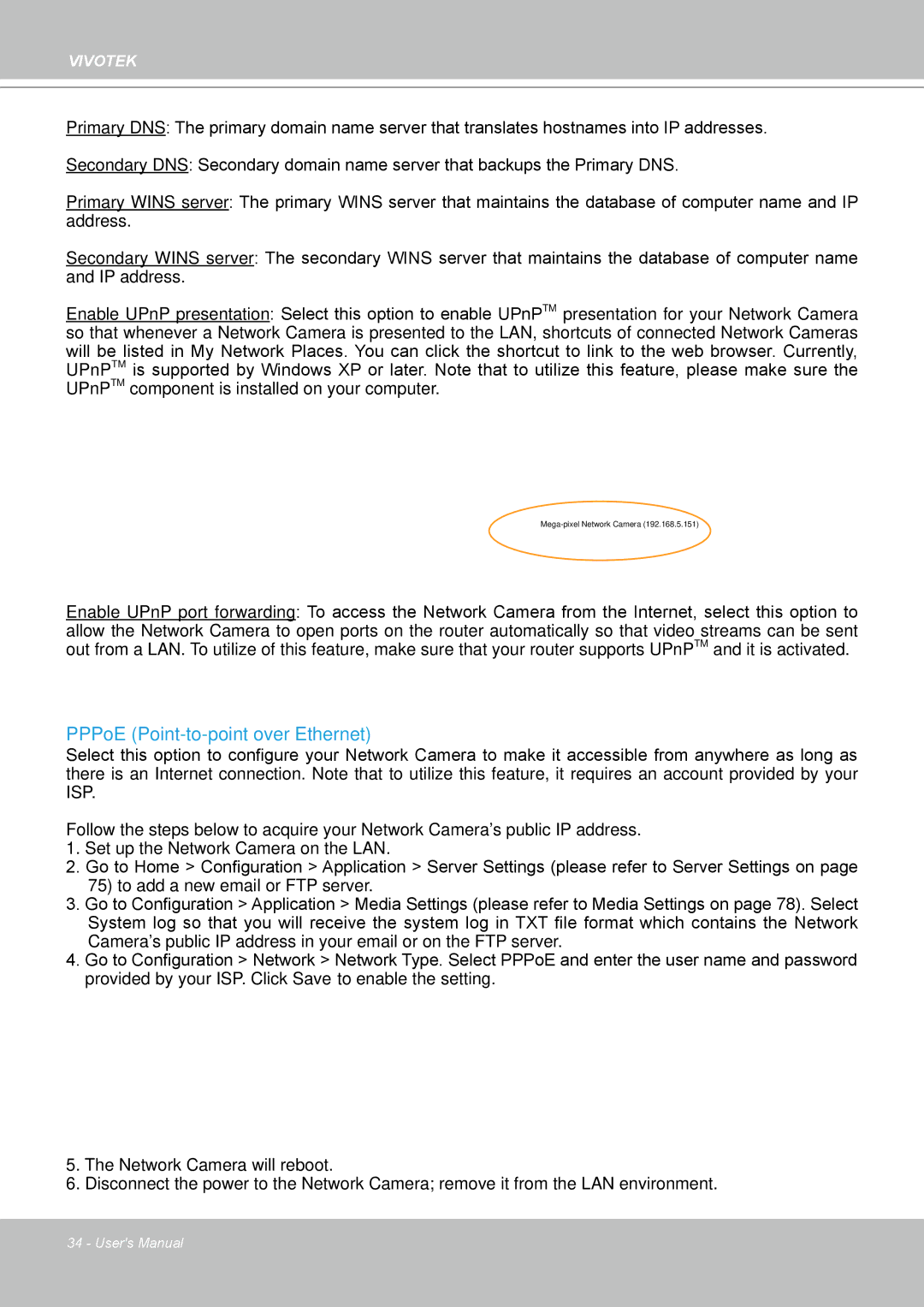 Vivotek FD8133 user manual PPPoE Point-to-point over Ethernet 