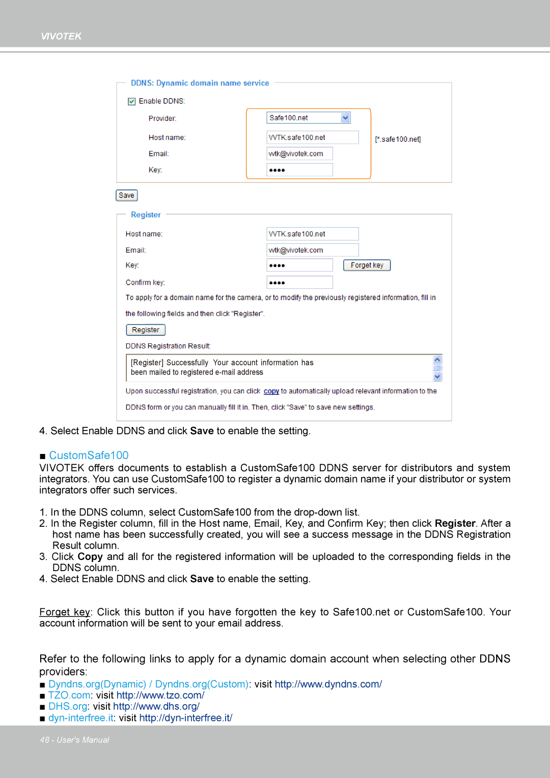 Vivotek FD8133 user manual CustomSafe100 