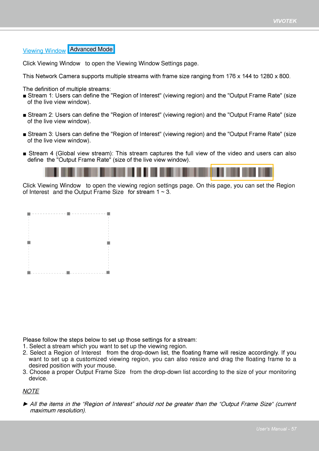 Vivotek FD8133 user manual Viewing Window 