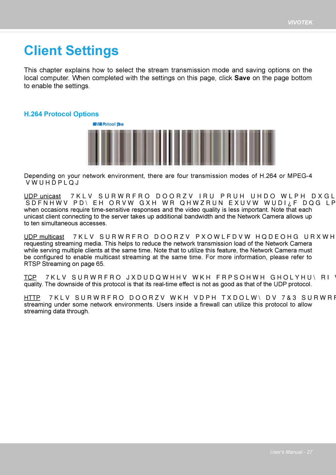 Vivotek FD8134V, FD8133V user manual Client Settings 