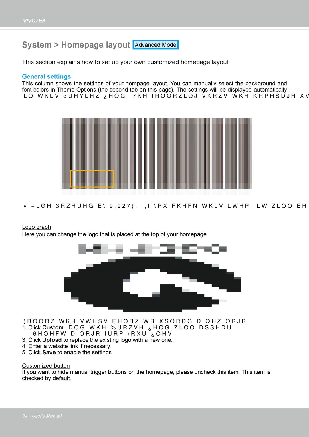 Vivotek FD8133V, FD8134V user manual System Homepage layout, General settings 