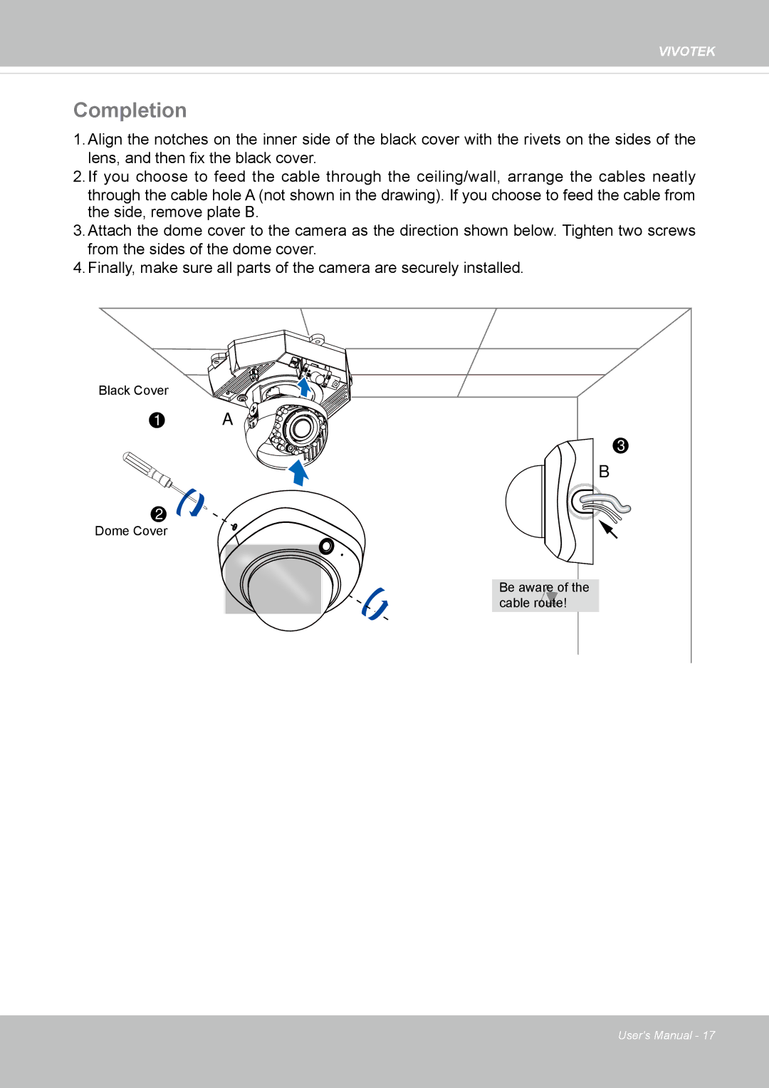 Vivotek FD8135H user manual Completion 