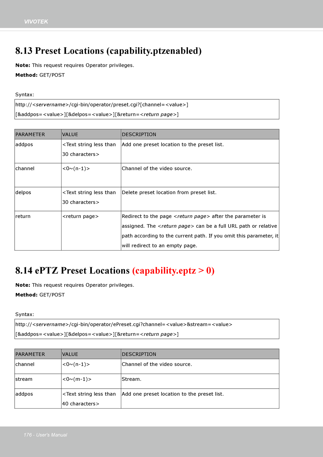 Vivotek FD8135H user manual Preset Locations capability.ptzenabled, EPTZ Preset Locations capability.eptz 