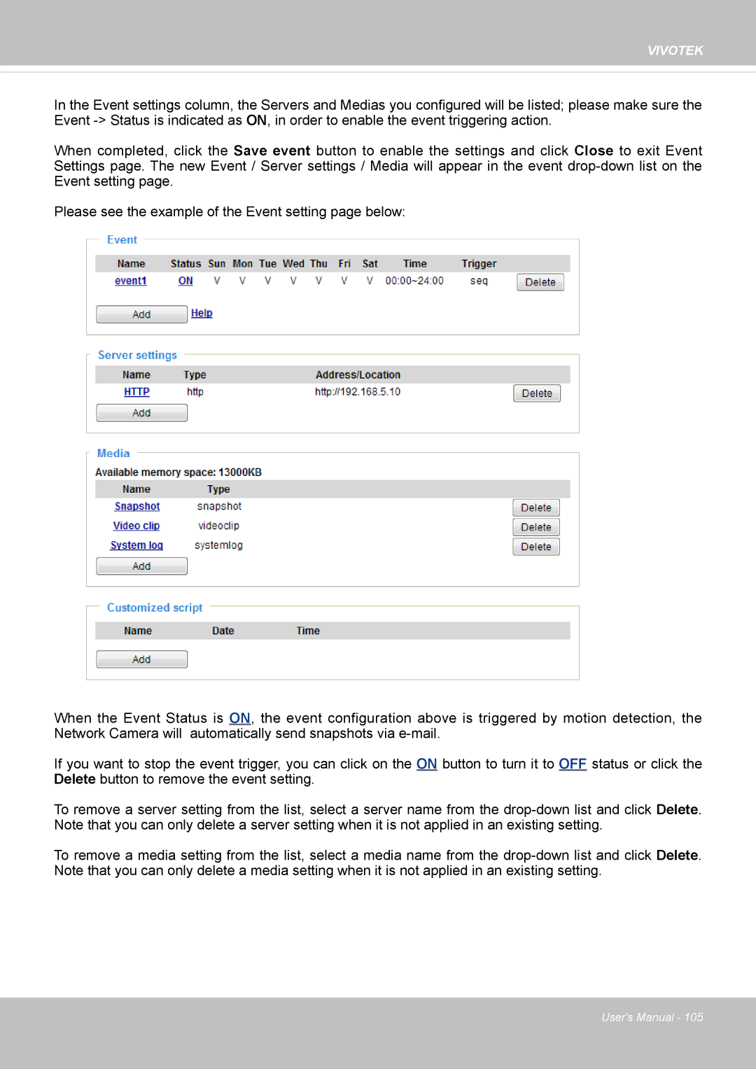 Vivotek 8154V, FD8154 user manual Vivotek 