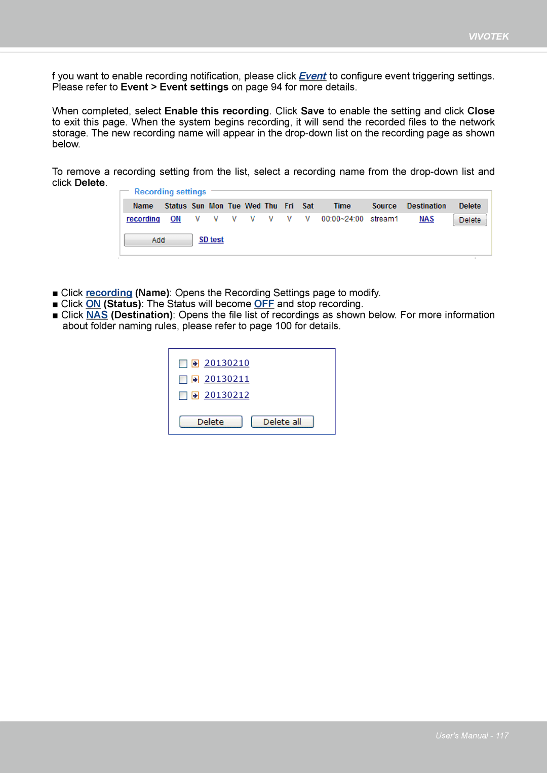 Vivotek 8154V, FD8154 user manual 20130210 20130211 20130212 