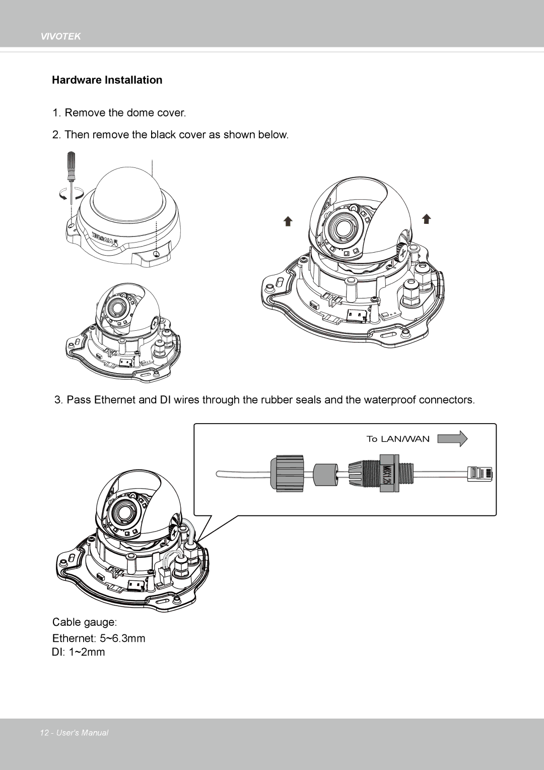 Vivotek FD8154, 8154V user manual Hardware Installation 