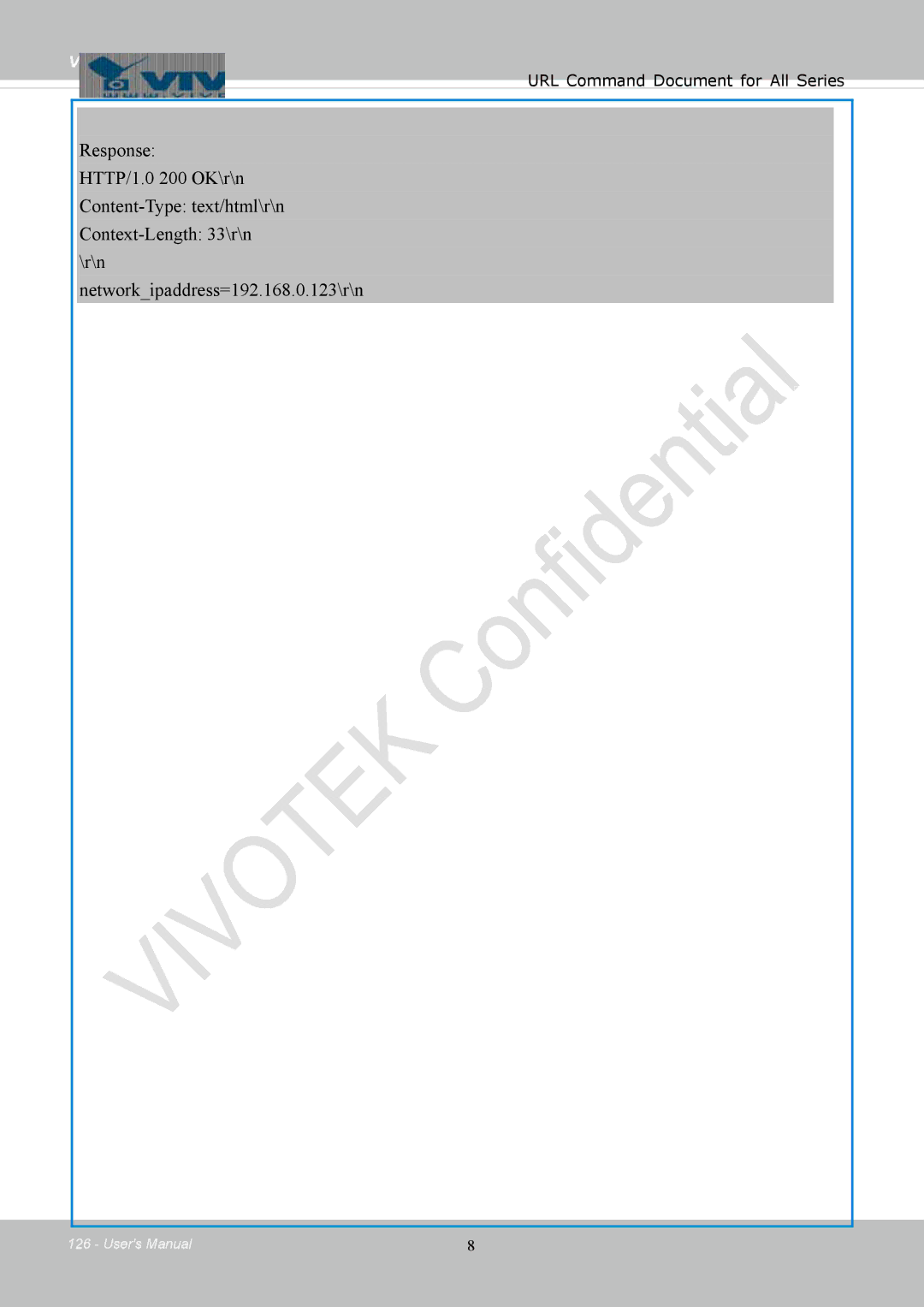 Vivotek FD8154, 8154V user manual Vivotek 