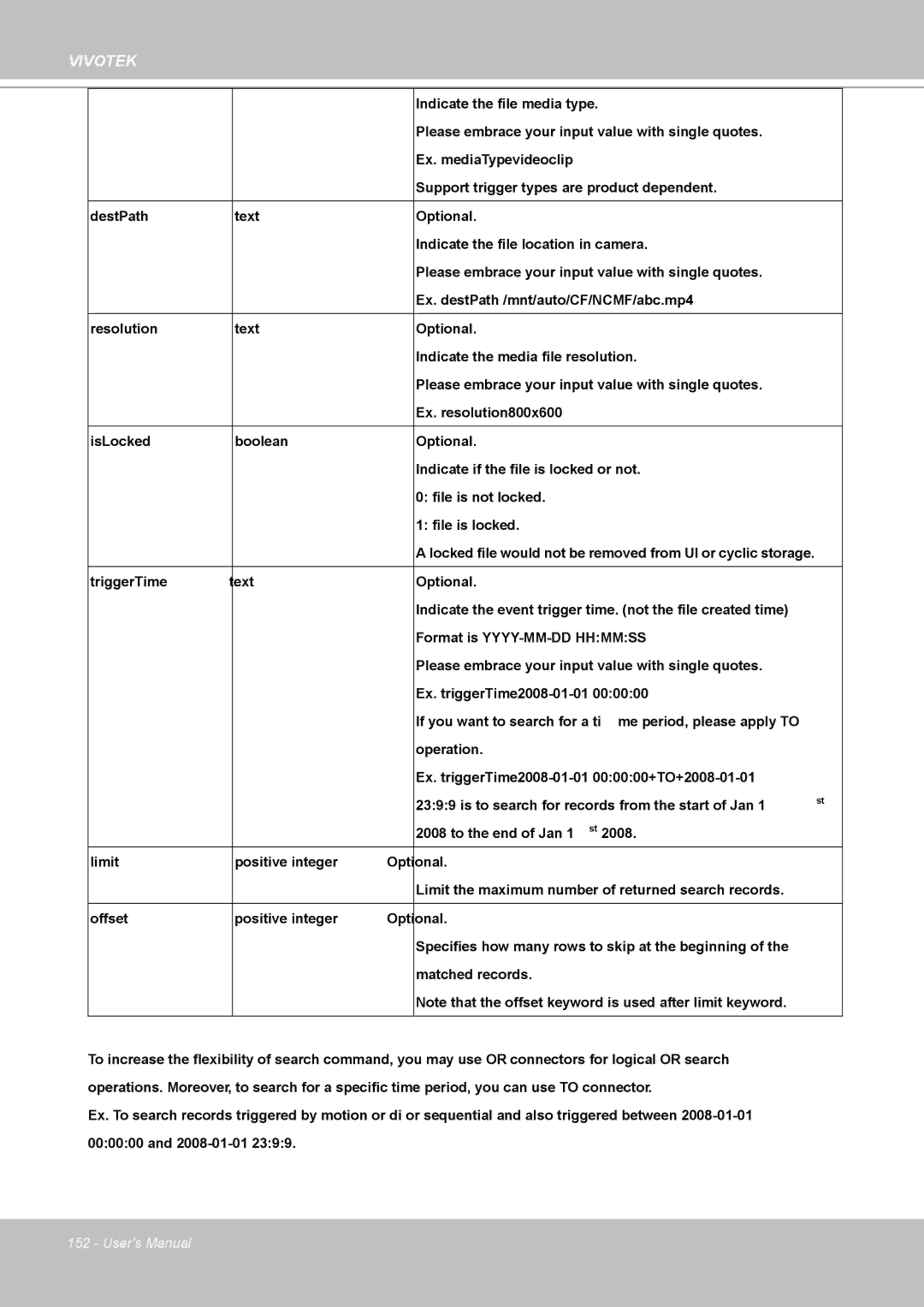 Vivotek FD8161 manual Indicate the file media type 