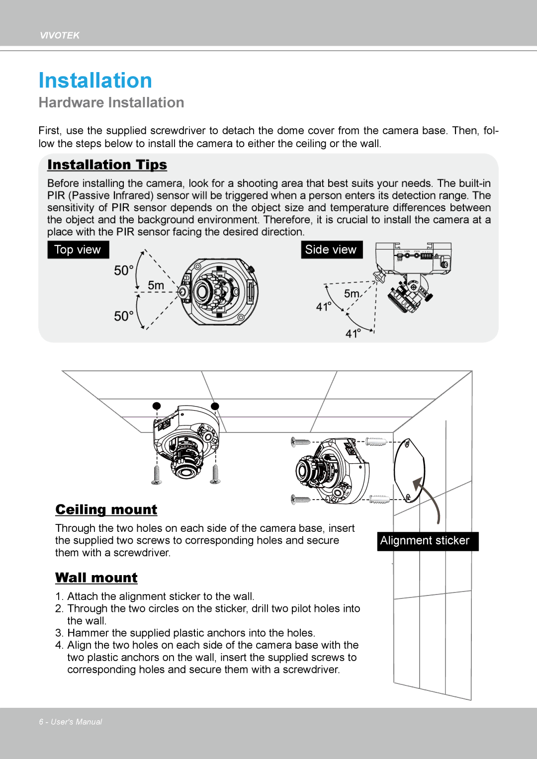 Vivotek FD8161 manual Hardware Installation 