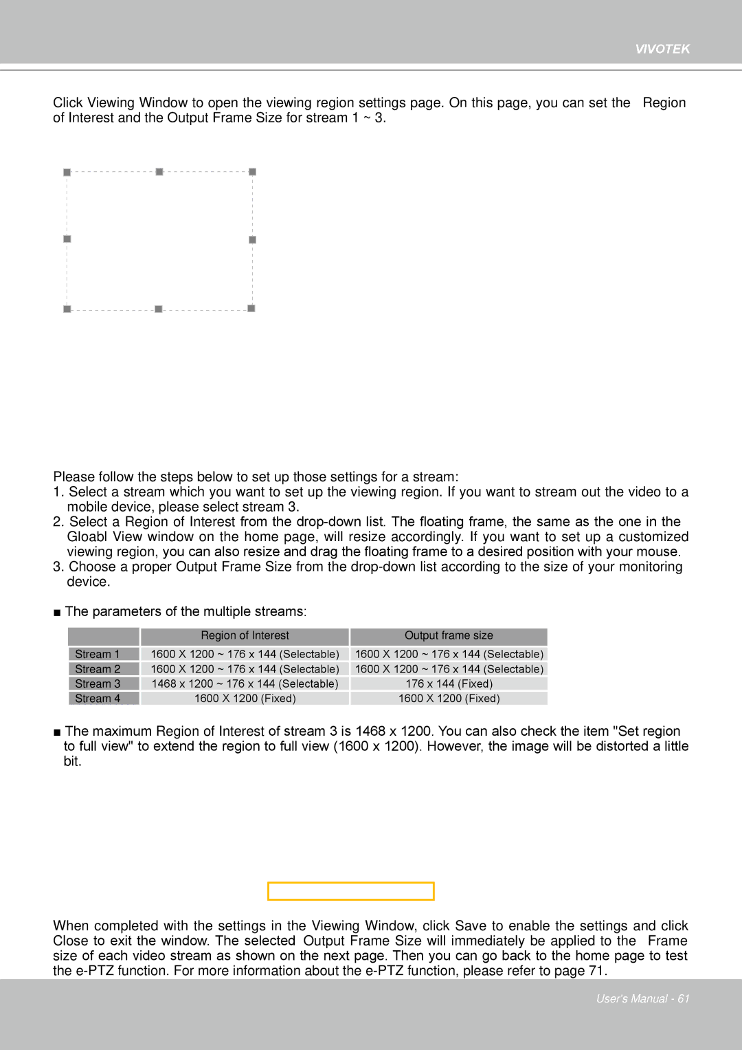 Vivotek FD8161 manual Stream 