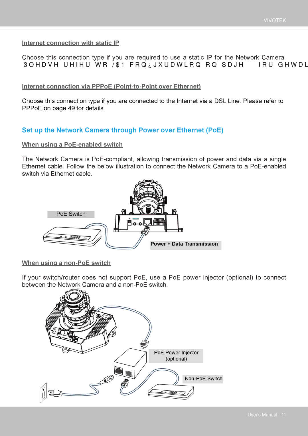 Vivotek FD8162 manual Set up the Network Camera through Power over Ethernet PoE 