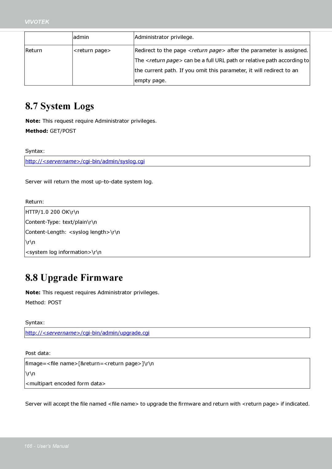 Vivotek FD8162 manual System Logs, Upgrade Firmware 