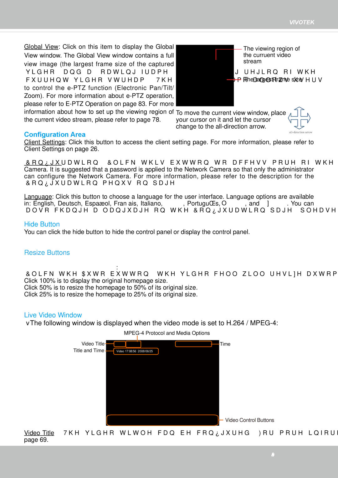 Vivotek FD8162 manual Configuration Area, Resize Buttons 
