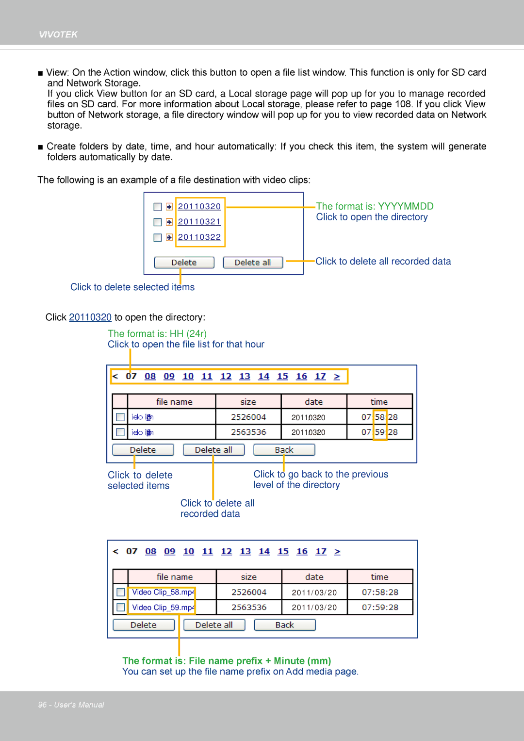 Vivotek FD8162 manual Format is HH 24r 