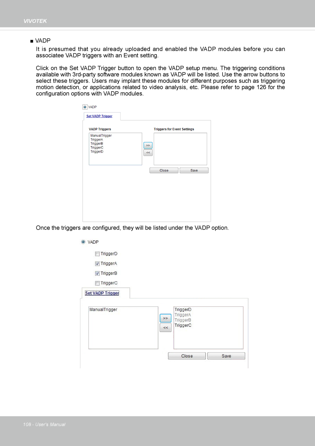 Vivotek FD8167-(T) user manual Vadp 