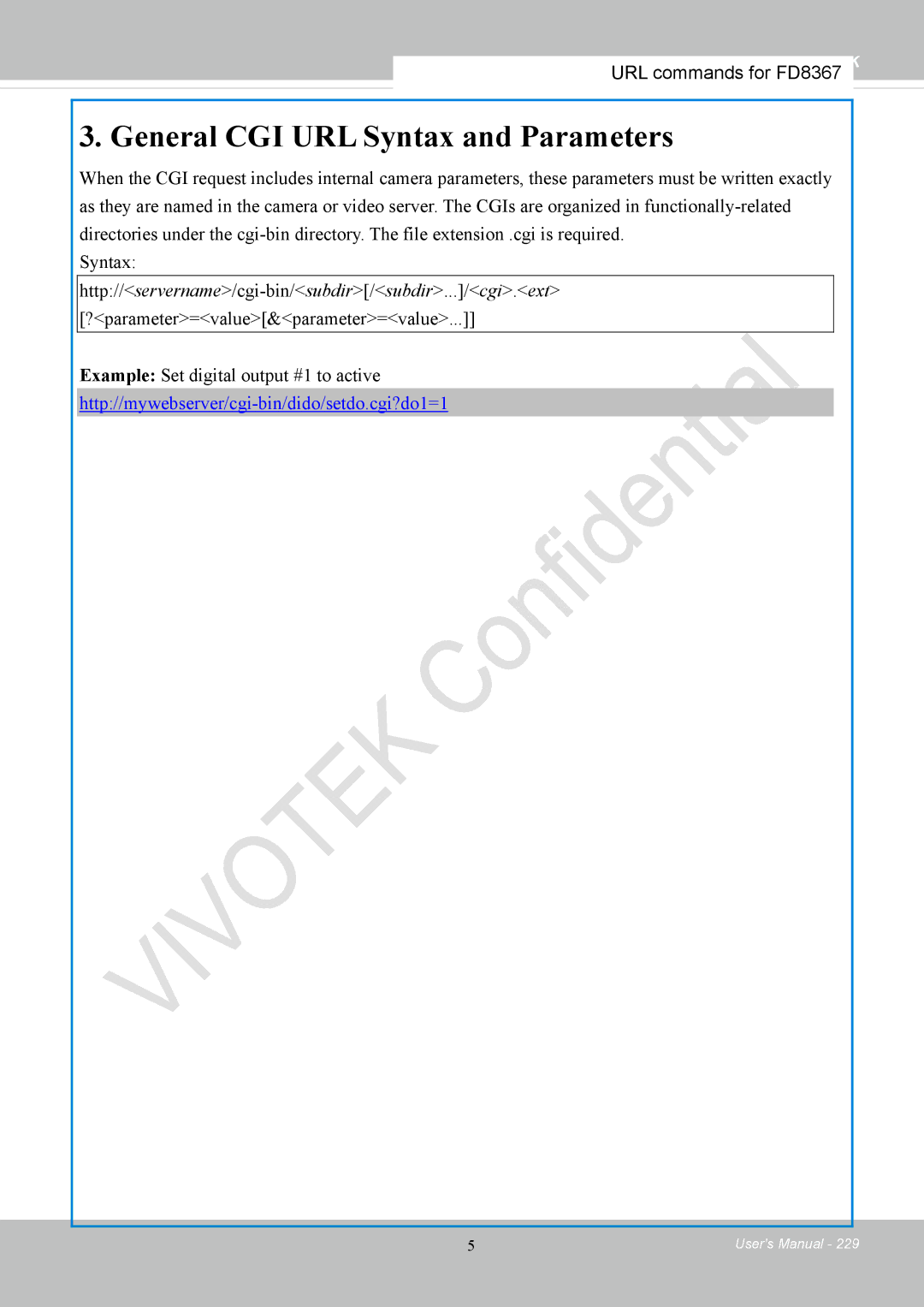 Vivotek FD8167-(T) user manual URL commands for FD8367 