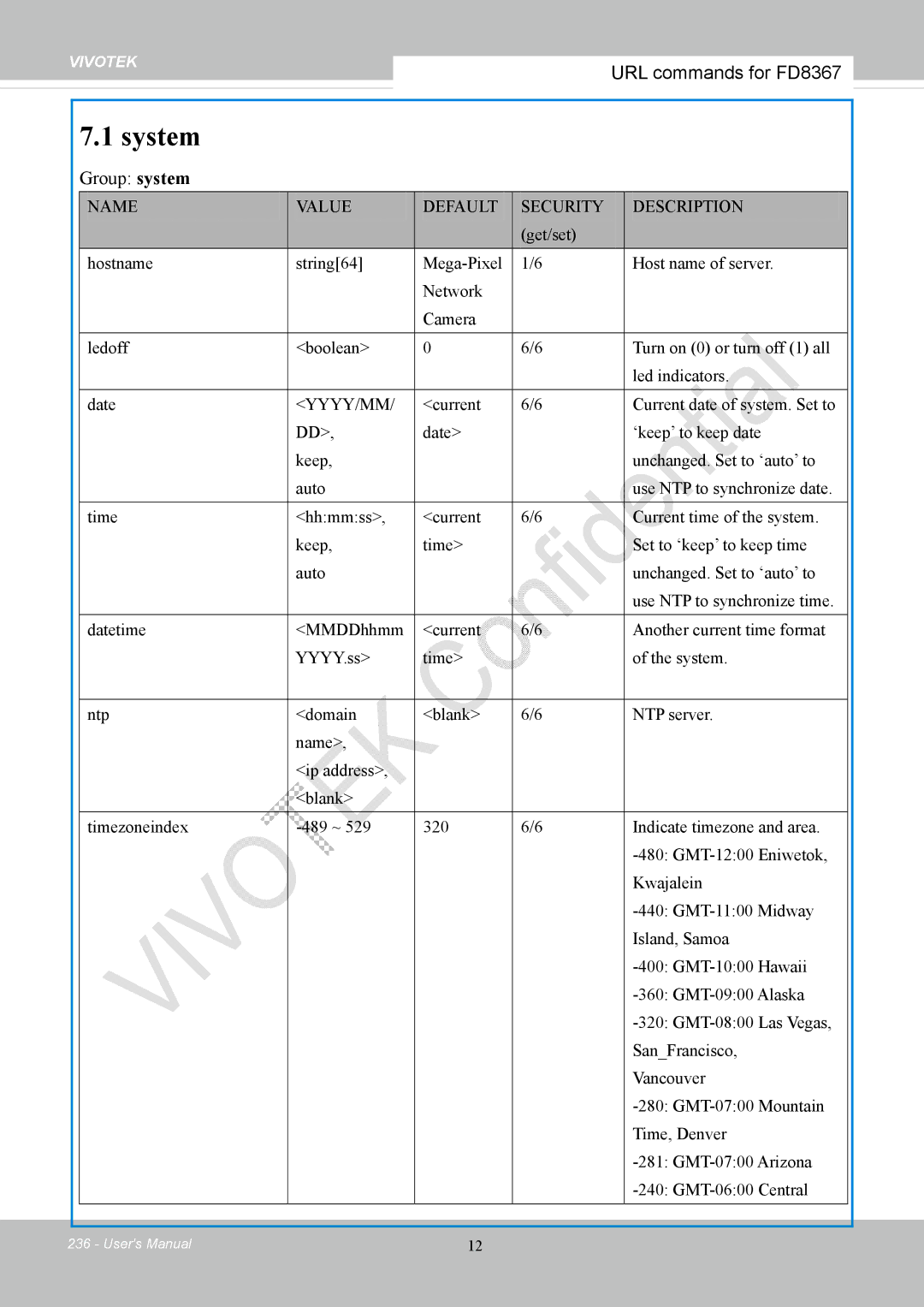 Vivotek FD8167-(T) user manual System 