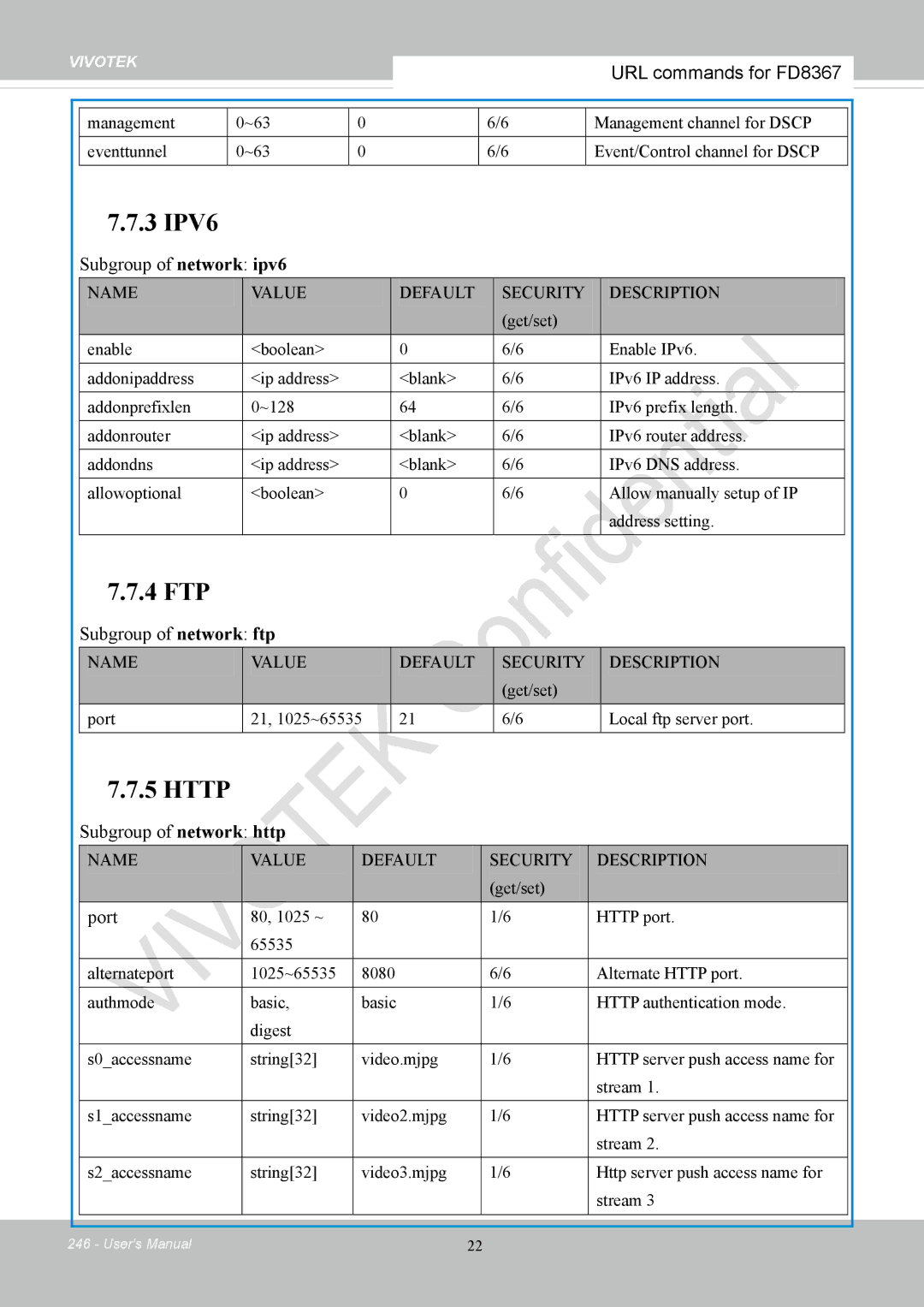 Vivotek FD8167-(T) user manual 3 IPV6 