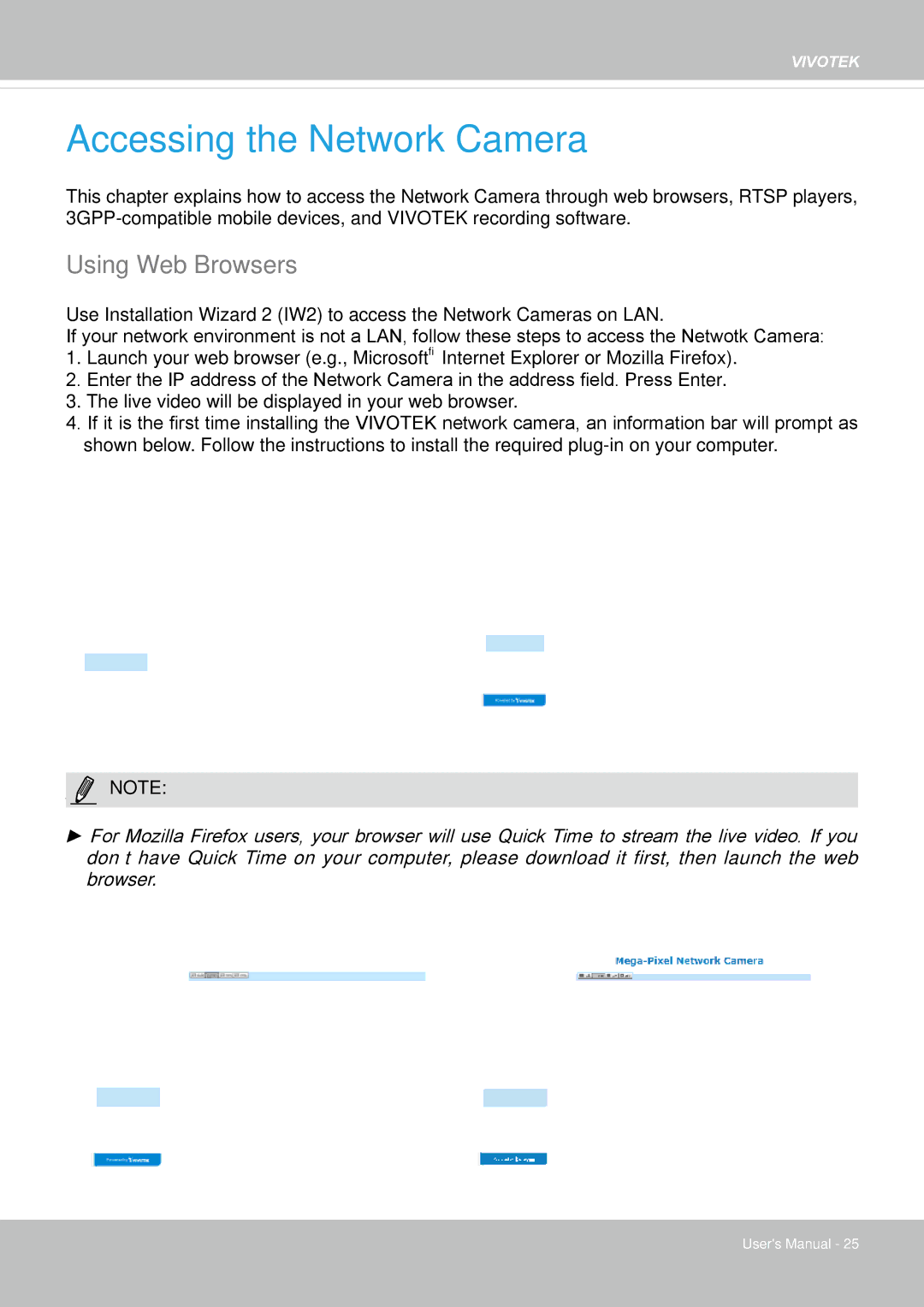 Vivotek FD8167-(T) user manual Accessing the Network Camera, Using Web Browsers 