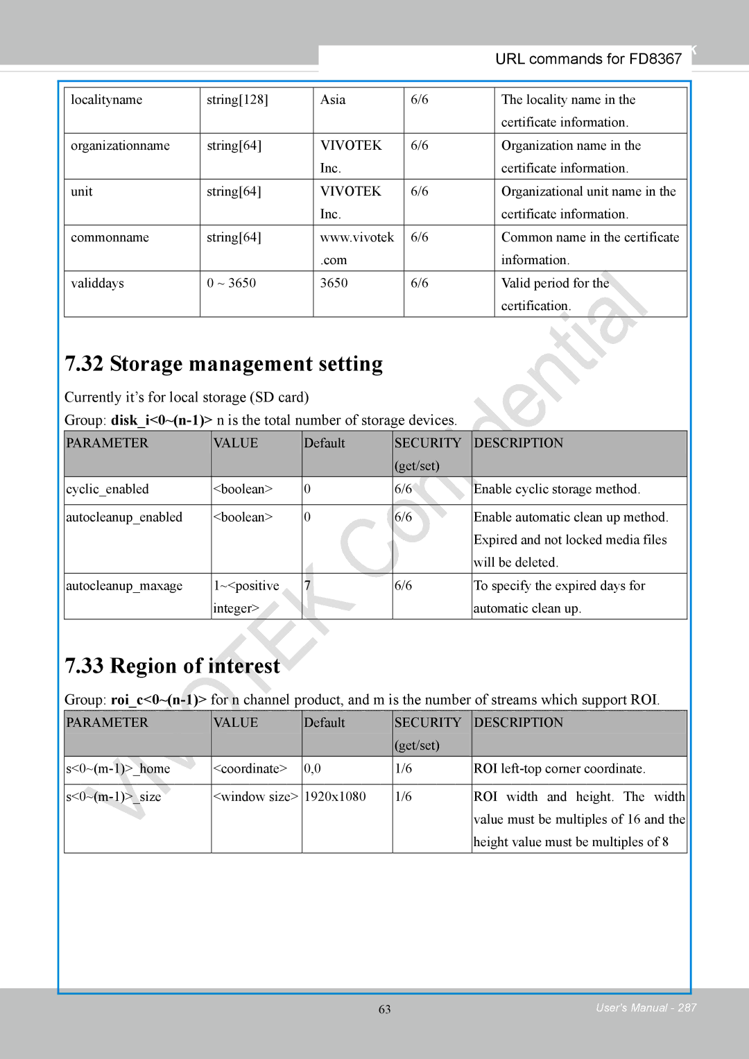 Vivotek FD8167-(T) user manual Storage management setting 