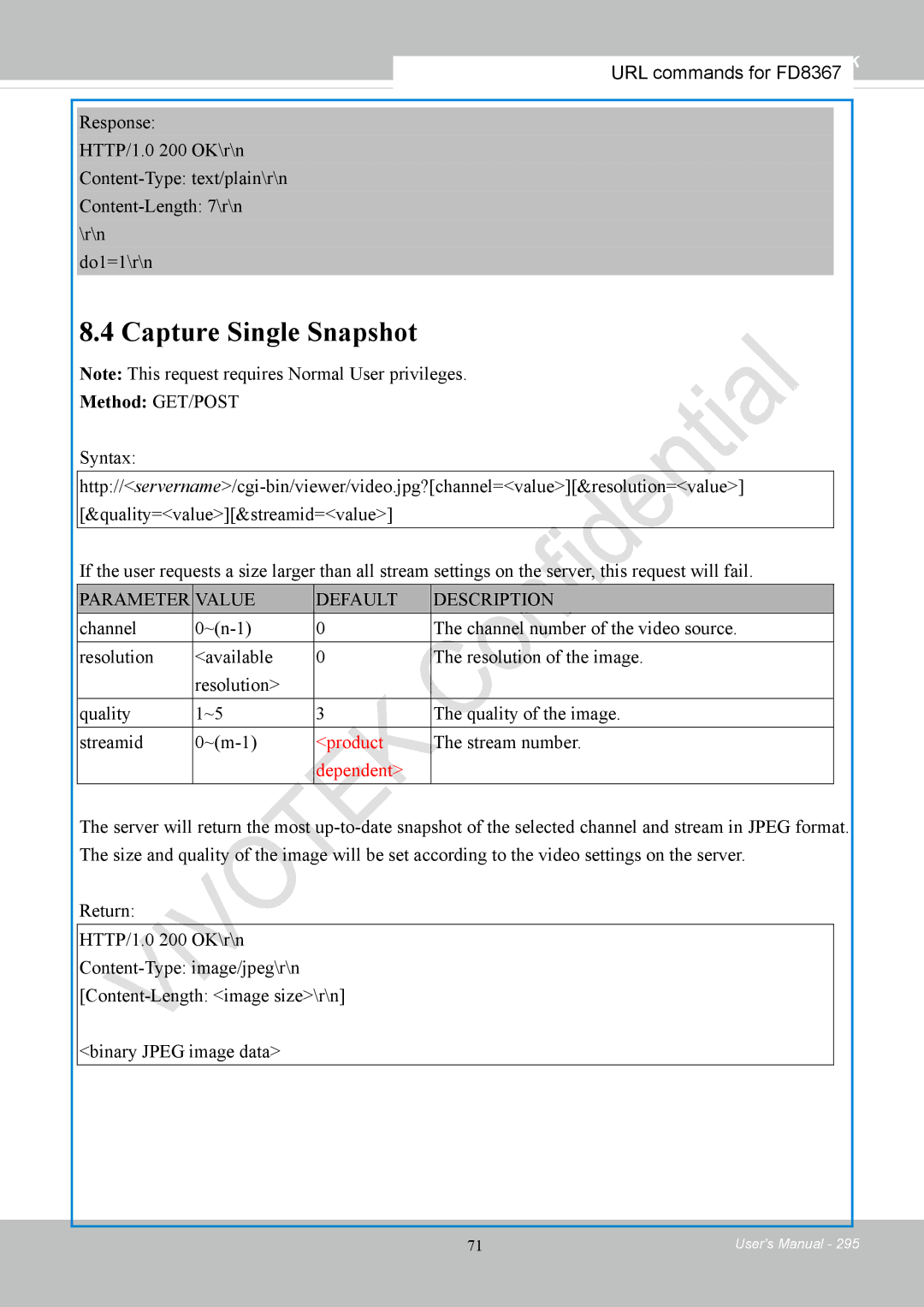 Vivotek FD8167-(T) user manual Capture Single Snapshot 