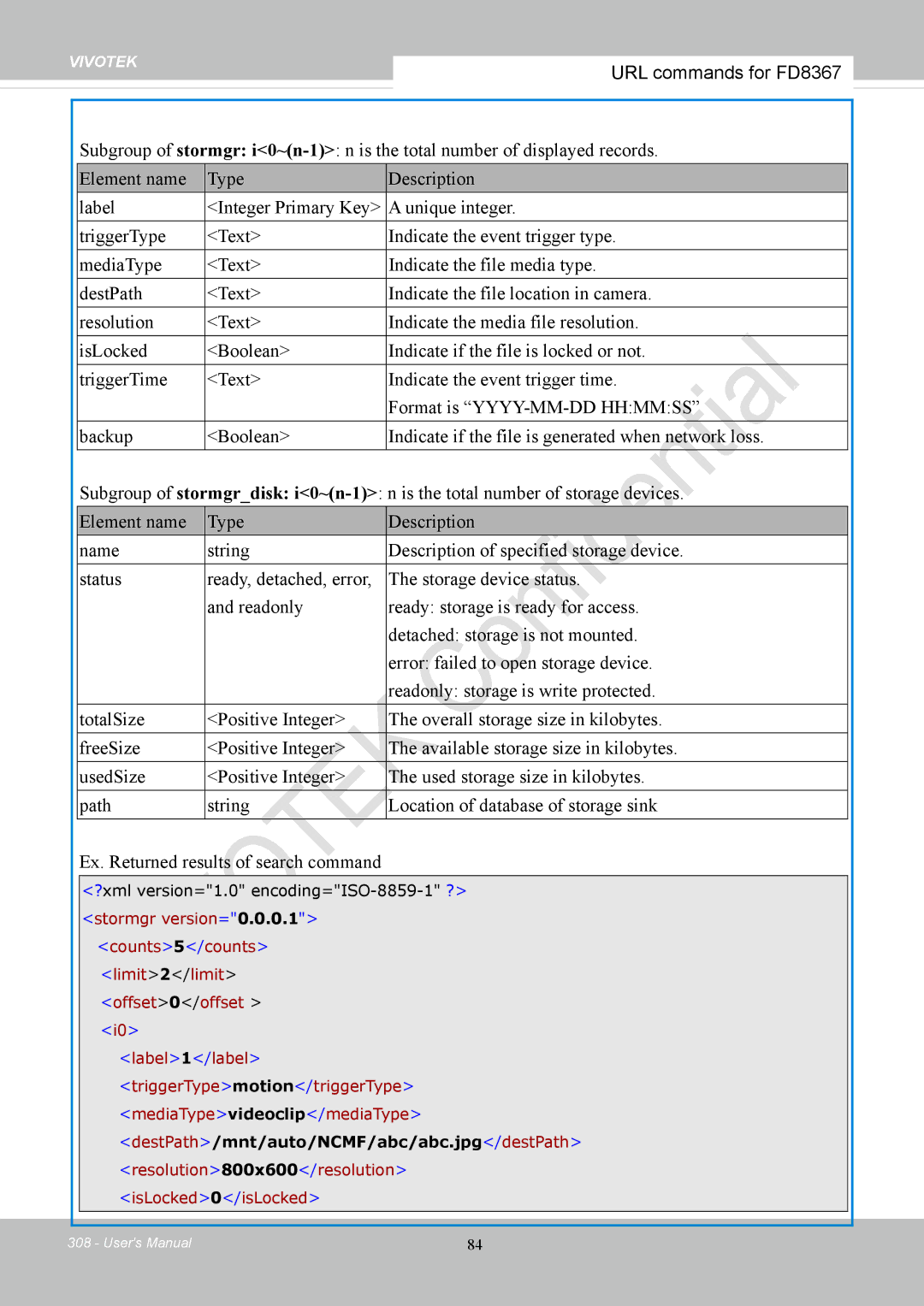 Vivotek FD8167-(T) user manual URL commands for FD8367 