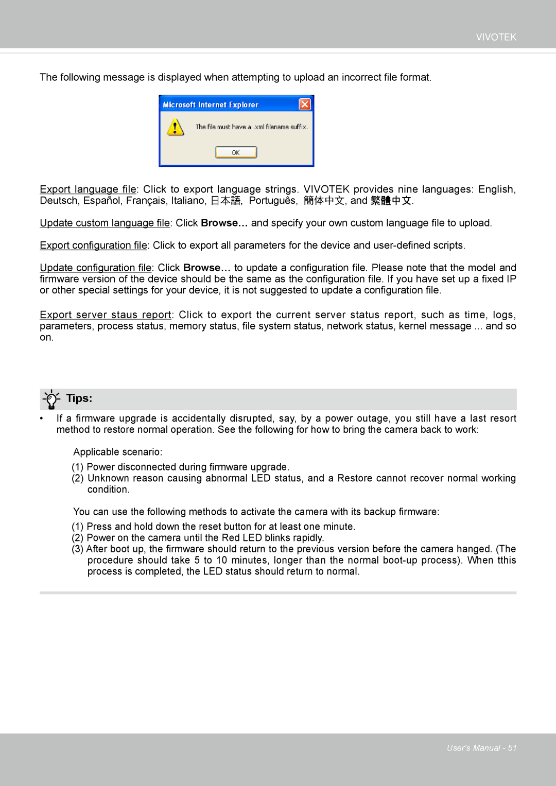 Vivotek FD8167-(T) user manual Tips 